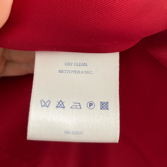 Vintage Lands' End Wool Cashmere Blazer Red Shoulder Pads Academia Preppy Size 8 - Picture 12 of 13